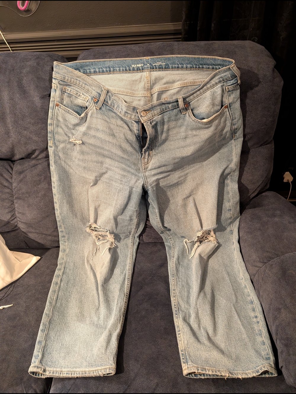 Old Navy Light Blue Distressed Boyfriend Jeans